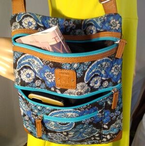 Stone Mountain Mini Shoulder Tote in Blue Plaisley
